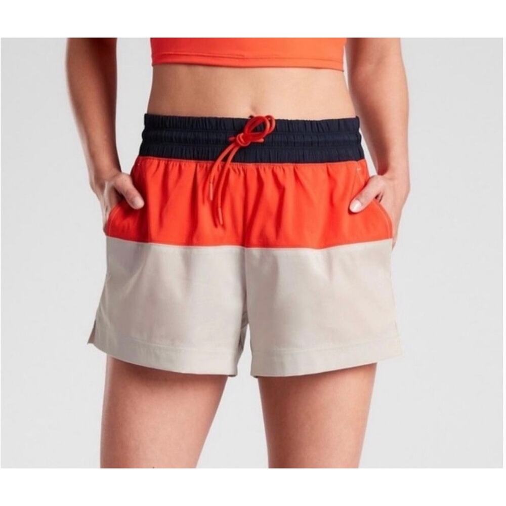 Athleta Women's Oahu Colorblock Shorts Pockets Activewear Multicolor Size 16